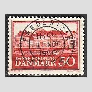 FRIM�RKER DANMARK | 1966 - AFA 445F - Fredningsserie Assistenshuset - 50 �re r�d flour - Pragt Stemplet Fredericia