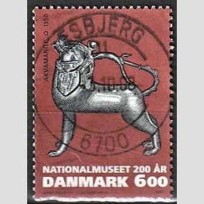 FRIM�RKER DANMARK | 2007 - AFA 1502 - Nationalmuseet 200 �r. - 6,00 Kr. flerfarvet - Pragt Stemplet Esbjerg