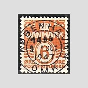 FRIM�RKER DANMARK | 1940 - AFA 254 - B�lgelinie 6 �re orangegul - Lux Stemplet 