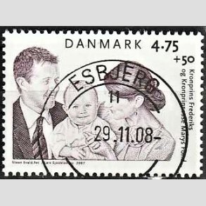 FRIMRKER DANMARK | 2007 - AFA 1496 - Kronprinseparrets fond - 4,75 + 0,50 Kr. Kronprinsefamilien - Pragt Stemplet