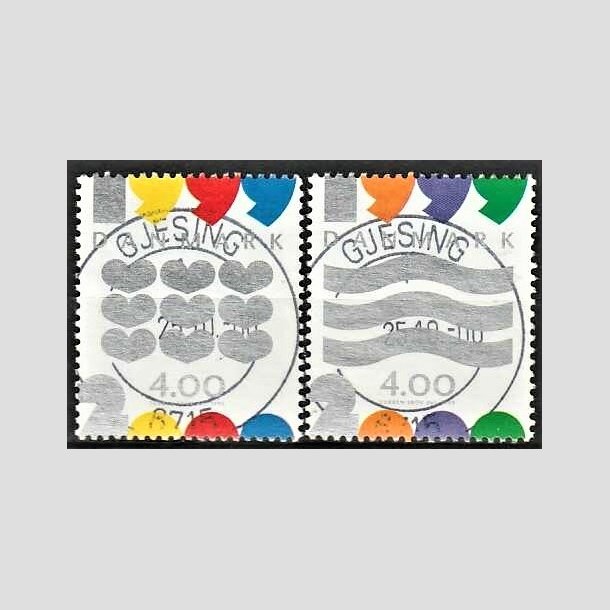 FRIMRKER DANMARK | 1999 - AFA 1232,1233 - Millennium-frimrker - 4,00 + 4,00 Kr. i st - Pragt Stemplet