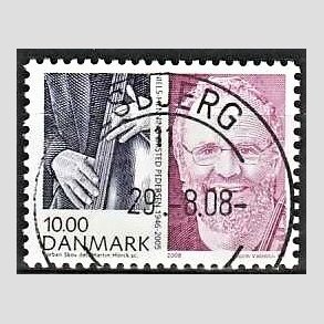 FRIM�RKER DANMARK | 2008 - AFA 1553 - Store danskere 2. - 10,00 Kr. Niels H. �. Pedersen - Pragt Stemplet