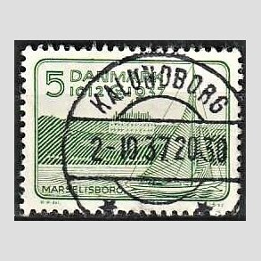 FRIM�RKER DANMARK | 1937 - AFA 239 - Chr. X 25 �re jubil�um 5 �re gr�n - Lux Stemplet 
