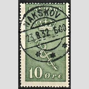 FRIMRKER DANMARK | 1929 - AFA 178 - 10+5 re grn Krftfrimrke - Lux Stemplet Nakskov