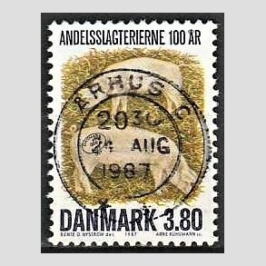 FRIM�RKER DANMARK | 1987 - AFA 886 - Danske Andelsslagterier 100 �r - 3,80 Kr. flerfarvet - Pragt Stemplet �rhus C