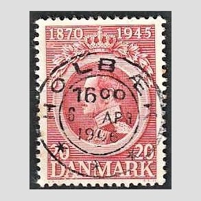 FRIM�RKER DANMARK | 1945 - AFA 291 - Chr. X 75 �r 20 �re r�d - Pragt Stemplet Holb�k