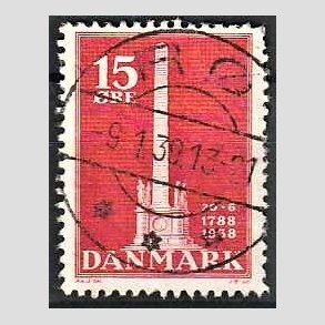 FRIM�RKER DANMARK | 1938 - AFA 244 - Stavnsb�ndet 15 �re r�d - Lux Stemplet R�