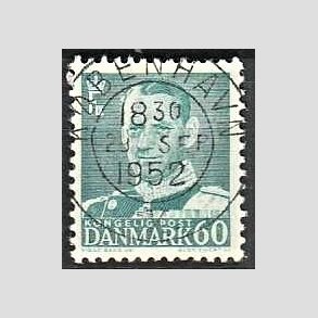 FRIMRKER DANMARK | 1952-53 - AFA 336 - Fr. IX 25 re lysbl - Lux Stemplet