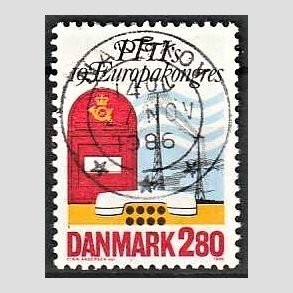 FRIM�RKER DANMARK | 1986 - AFA 863 - Europakongres i K�benhavn - 2,80 Kr. flerfarvet - Pragt Stemplet