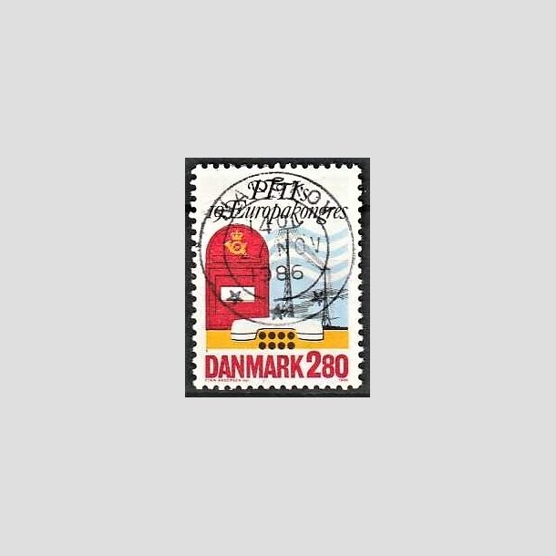 FRIMRKER DANMARK | 1986 - AFA 863 - Europakongres i Kbenhavn - 2,80 Kr. flerfarvet - Pragt Stemplet