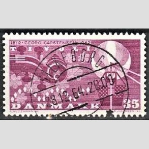 FRIM�RKER DANMARK | 1962 - AFA 410 - Georg Carstensen Tivoli - 35 �re r�dviolet - Pragt Stemplet