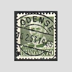 FRIMRKER DANMARK | 1950 - AFA 324 - Fr. IX 70 re mrkgrn - Lux Stemplet