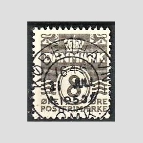 FRIM�RKER DANMARK | 1937-40 - AFA 201a - B�lgelinie 8 �re gr� - Pragt Stemplet