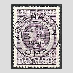 FRIM�RKER DANMARK | 1945 - AFA 290 - Chr. X 75 �r 10 �re violet - Pragt Stemplet 