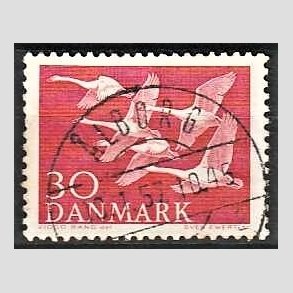 FRIM�RKER DANMARK | 1956 - AFA 367 - Nordens svaner - 30 �re r�d - Pragt Stemplet