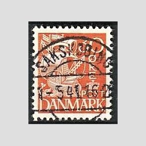 FRIM�RKER DANMARK | 1940 - AFA 259 - Karavel 30 �re orange Type II - Lux Stemplet Saksk�bing