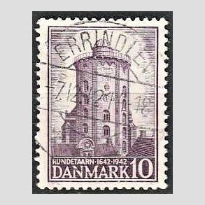 FRIM�RKER DANMARK | 1942 - AFA 273 - Rundet�rn 10 �re violet - Lux Stemplet