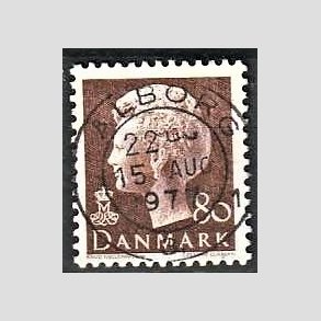 FRIMRKER DANMARK | 1976 - AFA 618 - Dronning Margrethe - 80 re brun - Pragt Stemplet lborg