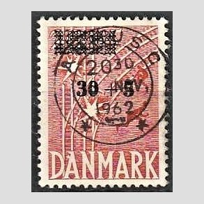 FRIM�RKER DANMARK | 1955 - AFA 359 - Frihedsfond provisorier - 30 + 5/20 + 5 �re r�d - Pragt Stemplet