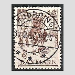 FRIM�RKER DANMARK | 1937 - AFA 240 - Chr. X 25 �re jubil�um 10 �re brun - Lux Stemplet Hj�rring