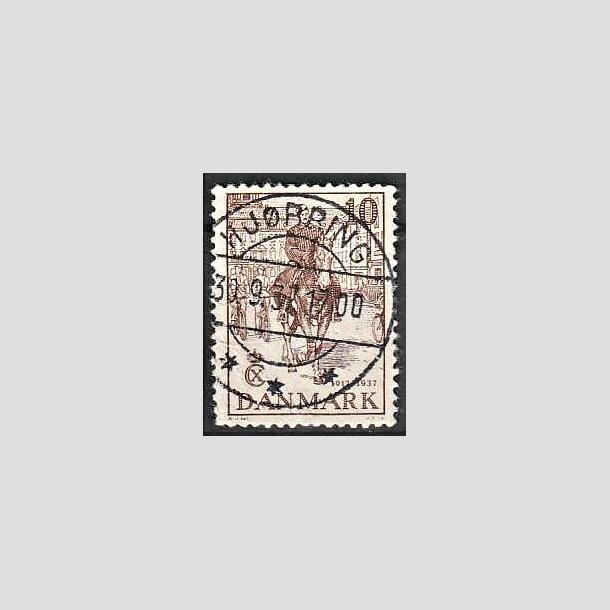 FRIMRKER DANMARK | 1937 - AFA 240 - Chr. X 25 re jubilum 10 re brun - Lux Stemplet Hjrring