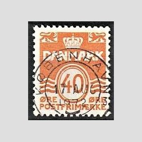 FRIM�RKER DANMARK | 1971 - AFA 514 - B�lgelinie 40 �re orange - Lux Stemplet 