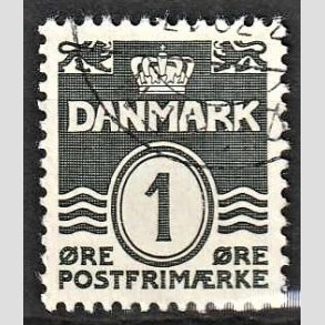 FRIMRKER DANMARK | 1933 - AFA 196 - Blgelinie 1 re grnligsort type I - Alm. god gennemsnitskvalitet - Stemplet (Photo eksempel)