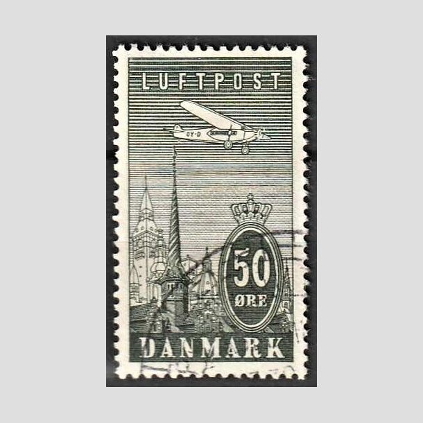 FRIMRKER DANMARK | 1934 - AFA 219 - Luftpostfrimrker - 50 re gr - Alm. god gennemsnitskvalitet - Stemplet (Photo eksempel)