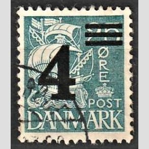 FRIMRKER DANMARK | 1934 - AFA 221 - Provisorier - 4/25 re bl (205) - Alm. god gennemsnitskvalitet - Stemplet (Photo eksempel)