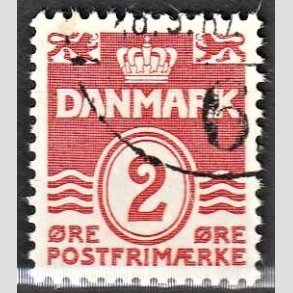 FRIMRKER DANMARK | 1933 - AFA 197 - Blgelinie 2 re rd type I - Alm. god gennemsnitskvalitet - Stemplet (Photo eksempel)