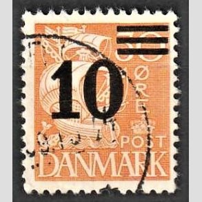 FRIMRKER DANMARK | 1934 - AFA 222 - Provisorier - 10/30 re orangegul (206) - Alm. god gennemsnitskvalitet - Stemplet (Photo eksempel)