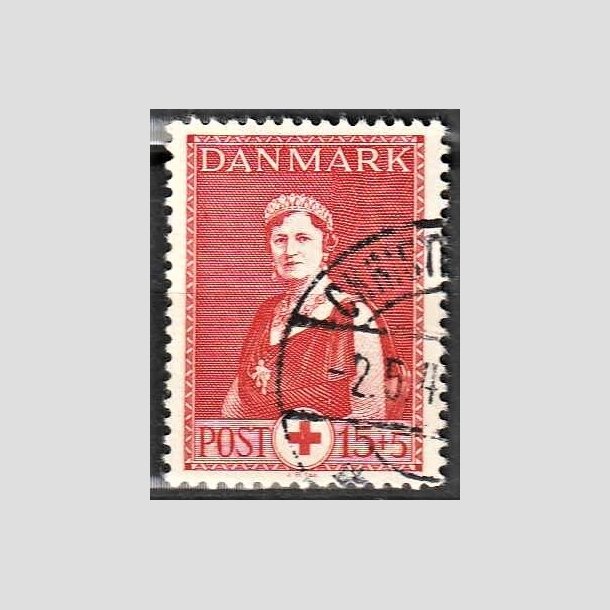FRIMRKER DANMARK | 1939 - AFA 253 - Dronning Alexandrine Rde Kors - 15 + 5 re rd - Alm. god gennemsnitskvalitet - Stemplet (Photo eksempel)