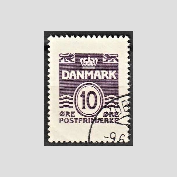 FRIMRKER DANMARK | 1940 - AFA 266 - Stort papirformat - 10 re violet - Alm. god gennemsnitskvalitet - Stemplet (Photo eksempel)