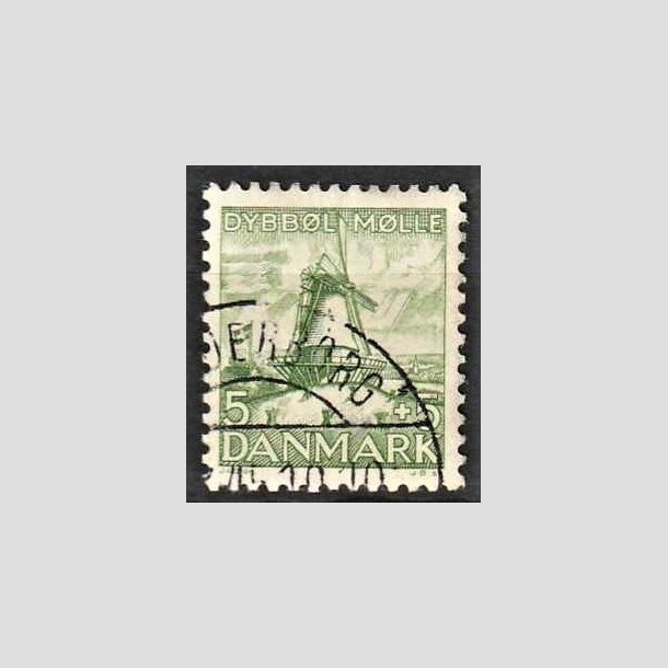 FRIMRKER DANMARK | 1937 - AFA 236 - Dybbl Mlle - 5+5 re grn - Alm. god gennemsnitskvalitet - Stemplet (Photo eksempel)
