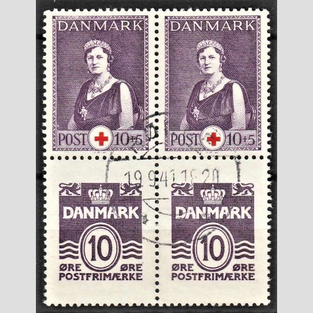 FRIMRKER DANMARK | 1940 - AFA 266,252 - Fra frimrkehfte med Rde Kors - 4-blok - Alm. god gennemsnitskvalitet - Stemplet (Photo eksempel)