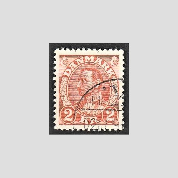 FRIMRKER DANMARK | 1934 - AFA 212 - Christian X stlstik 2 kr. brunrd - Alm. god gennemsnitskvalitet - Stemplet (Photo eksempel)