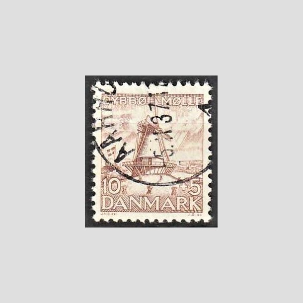 FRIMRKER DANMARK | 1937 - AFA 237 - Dybbl Mlle - 10+5 re brun - Alm. god gennemsnitskvalitet - Stemplet (Photo eksempel)