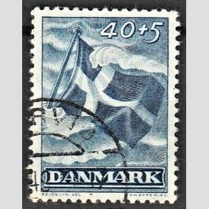 FRIMRKER DANMARK | 1947 - AFA 301 - Modstandsbevgelsen og befrielse - 40 + 5 re bl - Alm. god gennemsnitskvalitet - Stemplet (Photo eksempel)