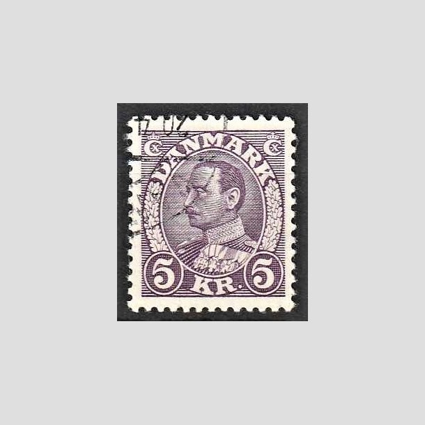 FRIMRKER DANMARK | 1934 - AFA 213 - Christian X stlstik 5 kr. violet - Alm. god gennemsnitskvalitet - Stemplet (Photo eksempel)