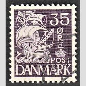 FRIMRKER DANMARK | 1937-40 - AFA 207a - Karaveltype stlstik 35 re violet type II - Alm. god gennemsnitskvalitet - Stemplet (Photo eksempel)