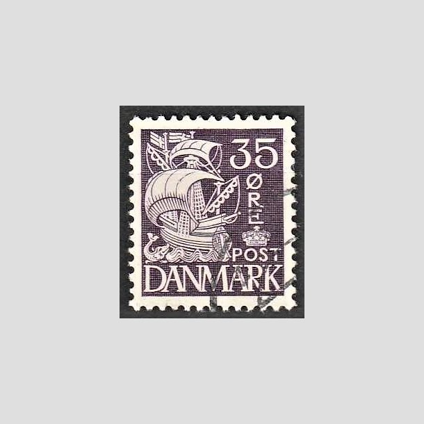 FRIMRKER DANMARK | 1937-40 - AFA 207a - Karaveltype stlstik 35 re violet type II - Alm. god gennemsnitskvalitet - Stemplet (Photo eksempel)