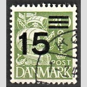 FRIMRKER DANMARK | 1940 - AFA 263 - Provisorier - 15/40 re grn type I - Alm. god gennemsnitskvalitet - Stemplet (Photo eksempel)
