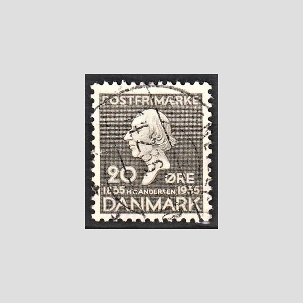 FRIMRKER DANMARK | 1935 - AFA 227 - H. C. Andersen mindeudgave - 20 re gr - Alm. god gennemsnitskvalitet - Stemplet (Photo eksempel)