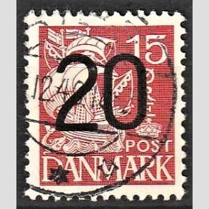 FRIMRKER DANMARK | 1940 - AFA 264a - Provisorier - 20/15 re rd type IIa (203b) - Alm. god gennemsnitskvalitet - Stemplet (Photo eksempel)