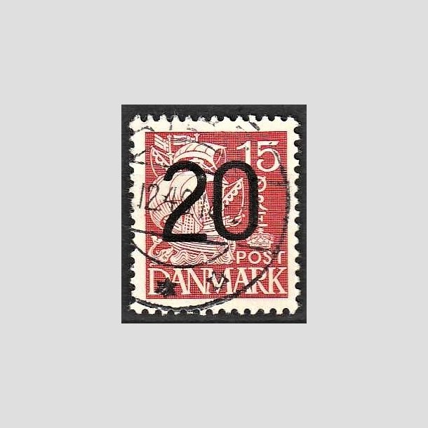 FRIMRKER DANMARK | 1940 - AFA 264a - Provisorier - 20/15 re rd type IIa (203b) - Alm. god gennemsnitskvalitet - Stemplet (Photo eksempel)