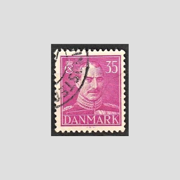 FRIMRKER DANMARK | 1942-44 - AFA 279a - Christian X, ny tegning - 35 re anilinrosa - Alm. god gennemsnitskvalitet - Stemplet (Photo eksempel)