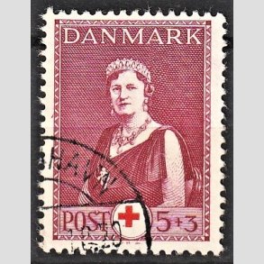 FRIMRKER DANMARK | 1940 - AFA 267 - Dronning Alexandrine Rde Kors - 5 + 3 re vinrd - Alm. god gennemsnitskvalitet - Stemplet (Photo eksempel)