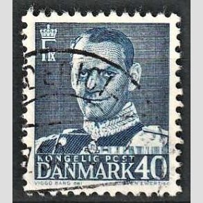 FRIMRKER DANMARK | 1948-50 - AFA 310 - Frederik IX - 40 re bl - Alm. god gennemsnitskvalitet - Stemplet (Photo eksempel)