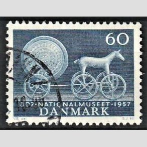 FRIMRKER DANMARK | 1957 - AFA 371 - Nationalmuseets 150 rs jubilum - 60 re bl - Alm. god gennemsnitskvalitet - Stemplet (Photo eksempel)