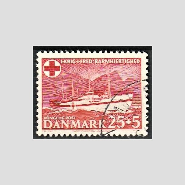 FRIMRKER DANMARK | 1951 - AFA 333 - Hospitalsskibet Jutlandia - 25 + 5 re rd - Alm. god gennemsnitskvalitet - Stemplet (Photo eksempel)